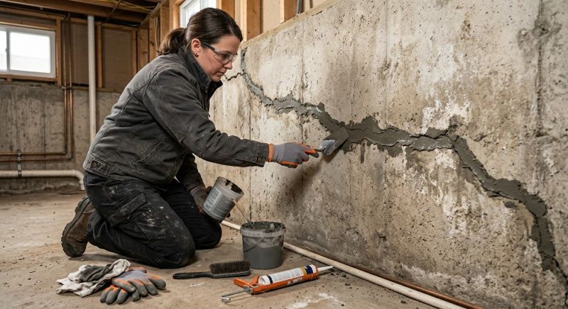 Cracked Basement Floor Repair in Roane County, TN